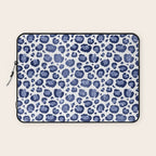 Blue & White Leopard Print  Laptop Sleeve Gallery Image 1