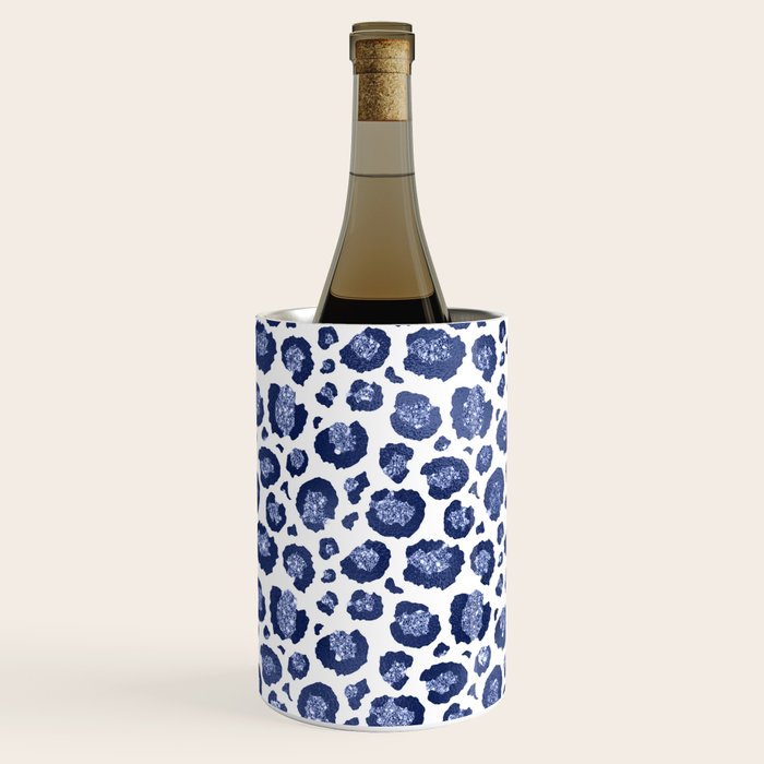 Blue & White Leopard Print  Wine Chiller Gallery Image 2
