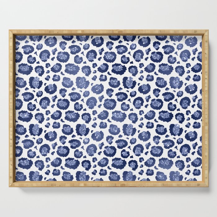 Blue & White Leopard Print  Serving Tray Gallery Image 1