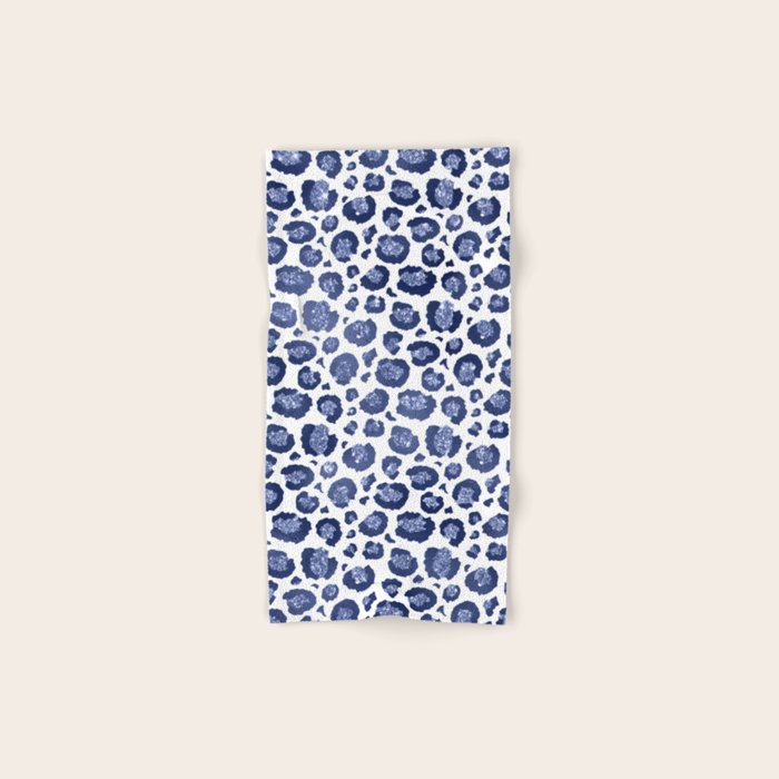 Blue & White Leopard Print  Bath Towel Gallery Image 1