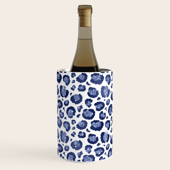 Blue & White Leopard Print  Wine Chiller Gallery Image 3