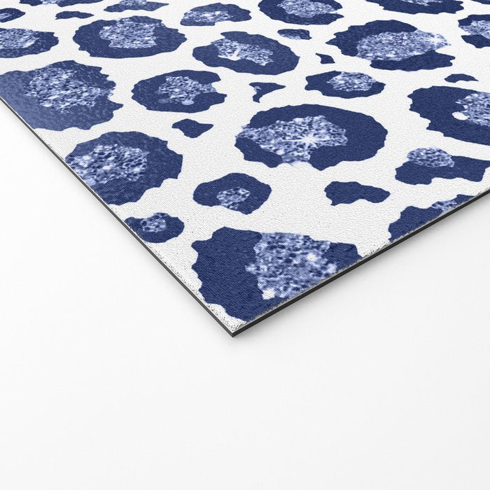 Blue & White Leopard Print  Welcome Mat Gallery Image 2