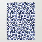 Blue & White Leopard Print  Poster Gallery Image 4