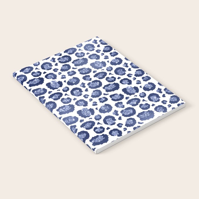 Blue & White Leopard Print  Notebook Gallery Image 2