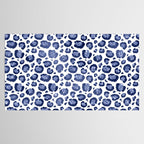 Blue & White Leopard Print  Tablecloth Gallery Image 2