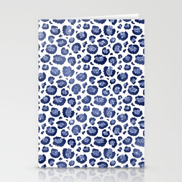 Blue & White Leopard Print  Stationery Card Gallery Image 2