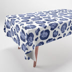 Blue & White Leopard Print  Tablecloth Gallery Image 1
