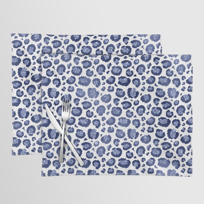 Blue & White Leopard Print  Placemat Gallery Image 1