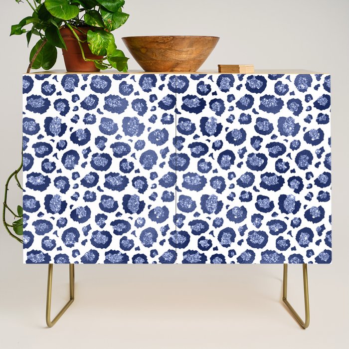 Blue & White Leopard Print  Credenza Gallery Image 1