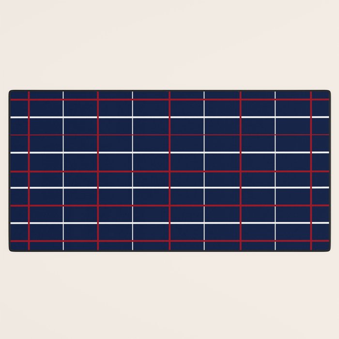 Navy Red White Tattersall Desk Mat Gallery Image 3