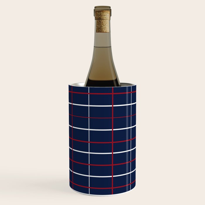 Navy Red White Tattersall Wine Chiller Gallery Image 2
