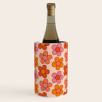 Groovy Flowers Print in Pink Wine Chiller Gallery Image 1