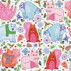 Winter Forest Woodland Animals in Pink & Blue Coffee Mug Gallery Image 2