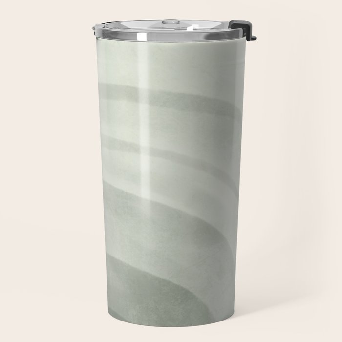 Sage green abstract watercolor rainbow Travel Mug Gallery Image 2
