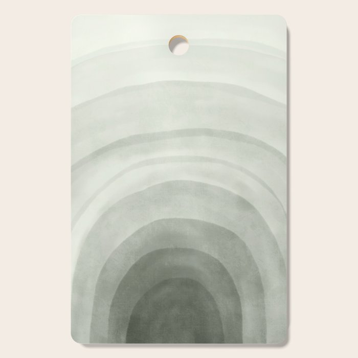 Sage green abstract watercolor rainbow Cutting Board Gallery Image 1