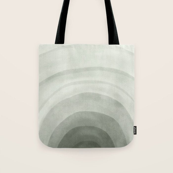 Sage green abstract watercolor rainbow Tote Bag Gallery Image 1