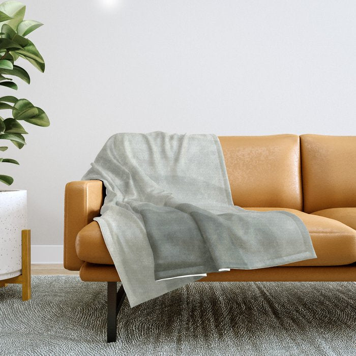 Sage green abstract watercolor rainbow Throw Blanket Gallery Image 1