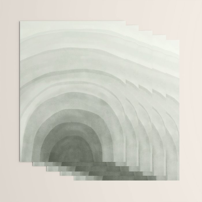 Sage green abstract watercolor rainbow Wrapping Paper Gallery Image 3
