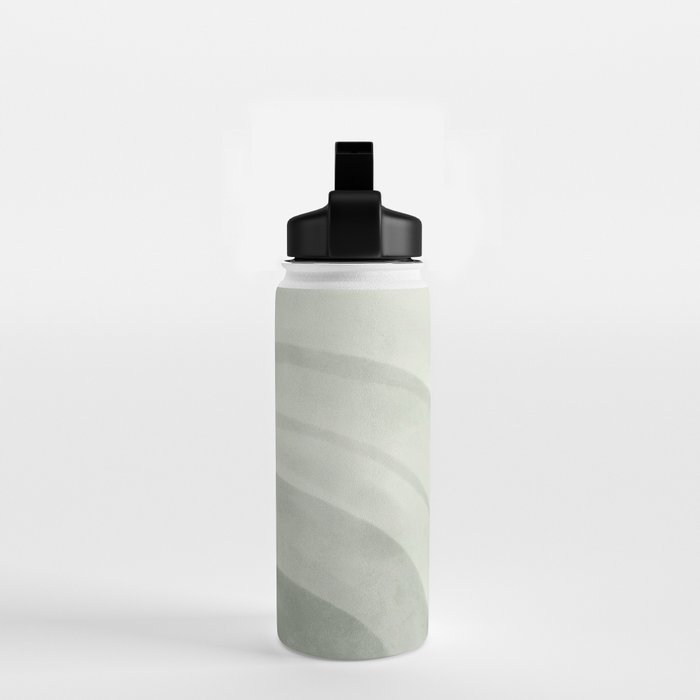 Sage green abstract watercolor rainbow Water Bottle Gallery Image 2