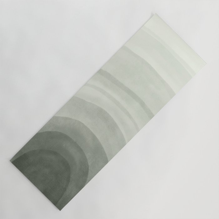 Sage green abstract watercolor rainbow Yoga Mat Gallery Image 1