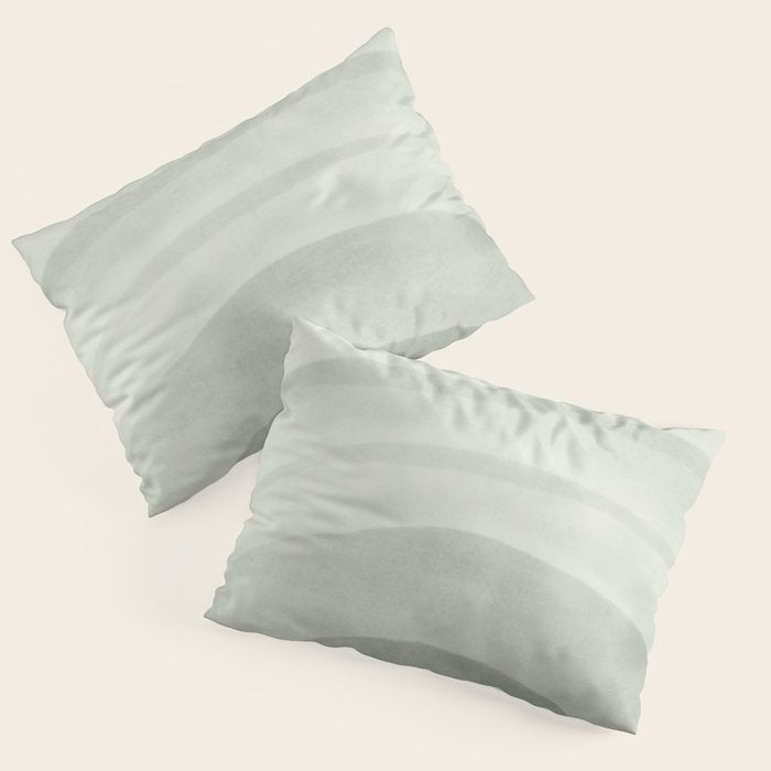 Sage green abstract watercolor rainbow Pillow Sham Gallery Image 1