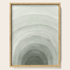 Sage green abstract watercolor rainbow Serving Tray Gallery Image 1
