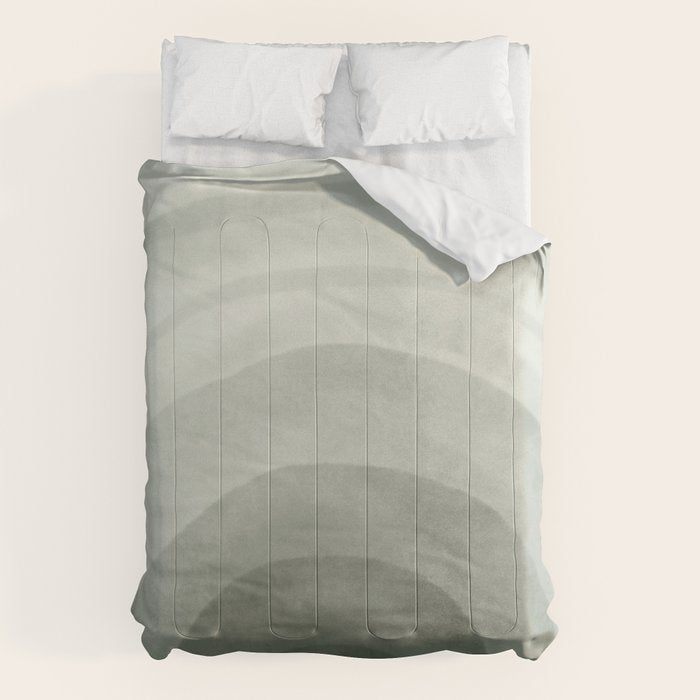 Sage green abstract watercolor rainbow Comforter Gallery Image 6