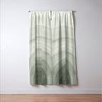 Sage green abstract watercolor rainbow Window Curtain Gallery Image 3