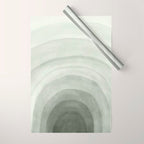 Sage green abstract watercolor rainbow Wrapping Paper Gallery Image 1