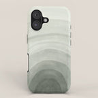 Sage green abstract watercolor rainbow iPhone Case Gallery Image 1