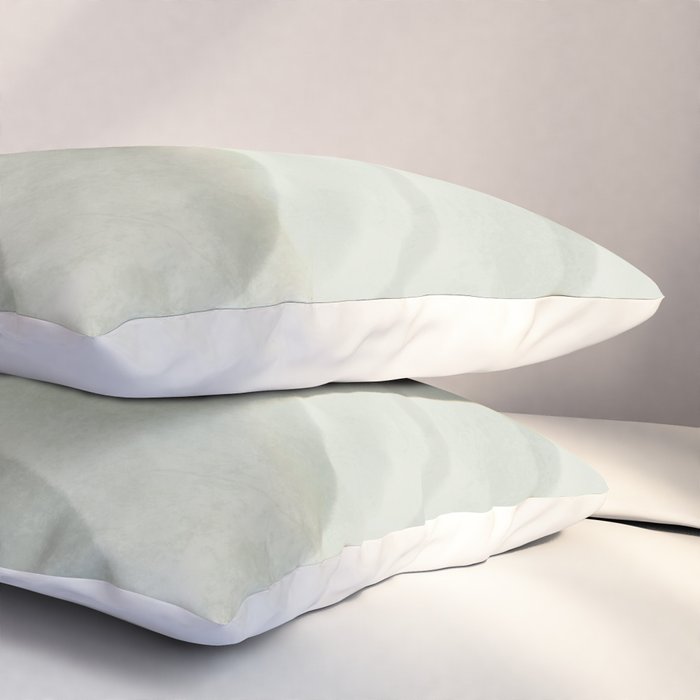 Sage green abstract watercolor rainbow Pillow Sham Gallery Image 3