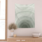 Sage green abstract watercolor rainbow Wall Tapestry Gallery Image 2