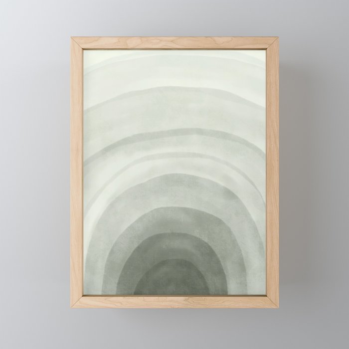 Sage green abstract watercolor rainbow Mini Art Print Gallery Image 1