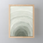 Sage green abstract watercolor rainbow Mini Art Print Gallery Image 1