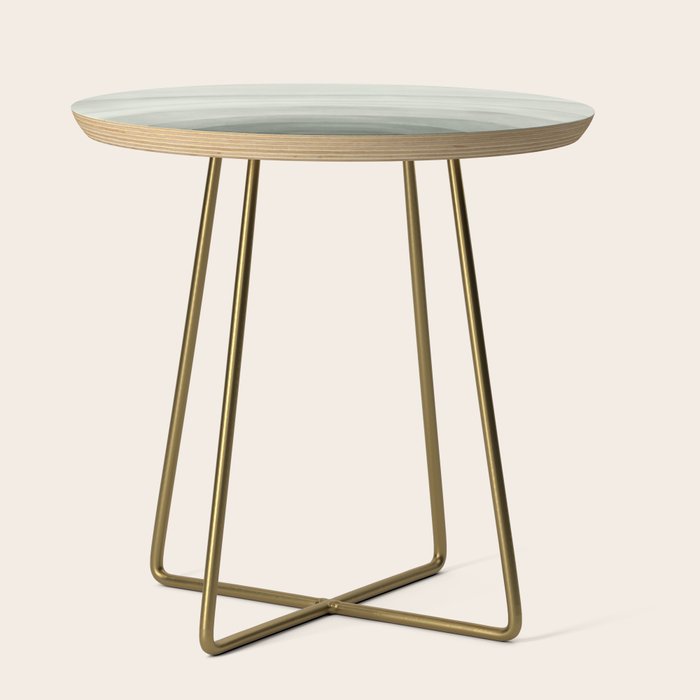 Sage green abstract watercolor rainbow Side Table Gallery Image 1