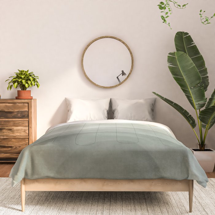 Sage green abstract watercolor rainbow Comforter Gallery Image 3