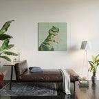 T-Rex the Hula Dancer in Green Wood Wall Art Gallery Image 2
