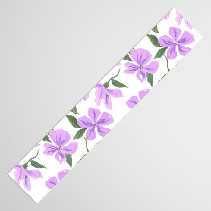 Lilac gouache flowers Table Runner Gallery Image 3