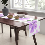 Lilac gouache flowers Table Runner Gallery Image 2