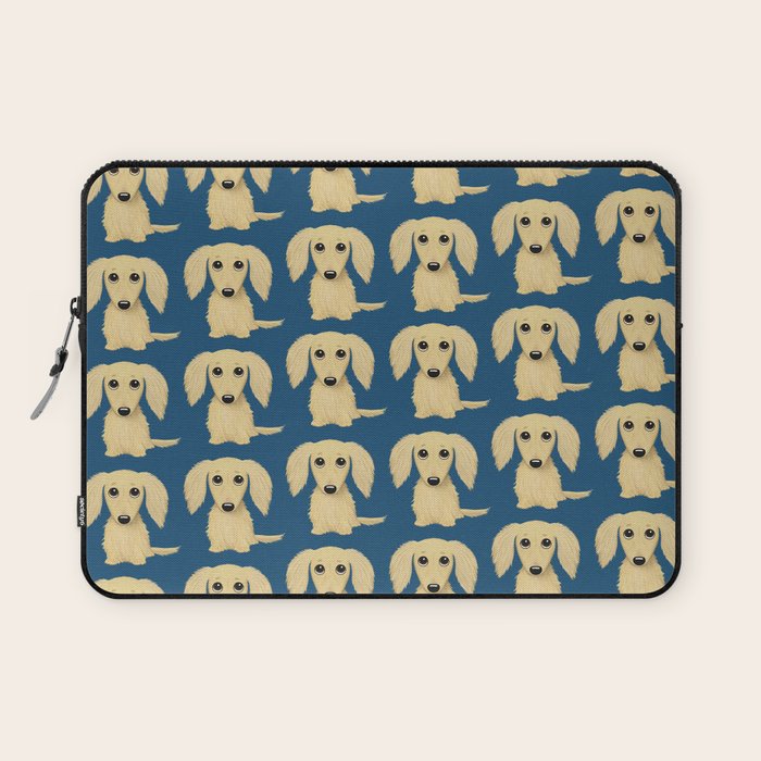 Longhaired Cream Dachshund Cartoon Dog Laptop Sleeve Gallery Image 1
