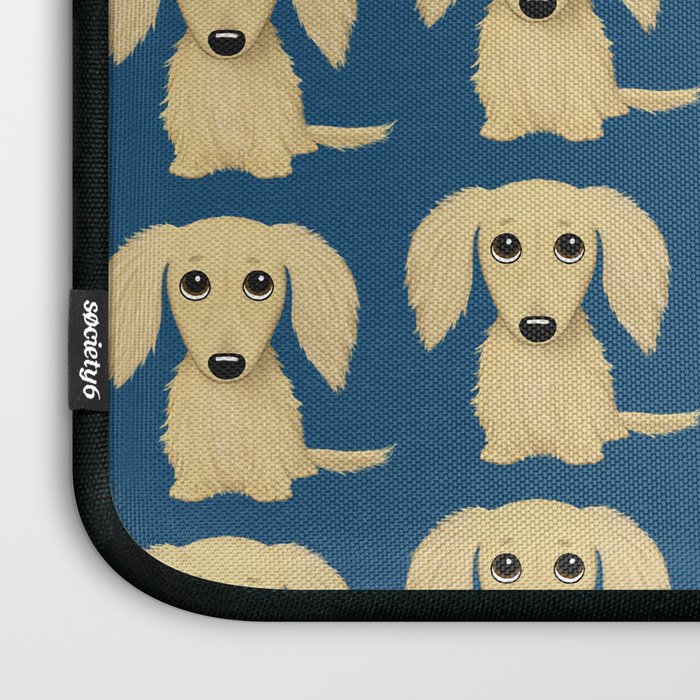 Longhaired Cream Dachshund Cartoon Dog Laptop Sleeve Gallery Image 3