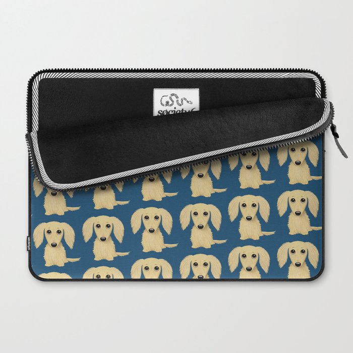 Longhaired Cream Dachshund Cartoon Dog Laptop Sleeve Gallery Image 2