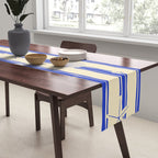 Vintage marine sea shell summer art pattern Table Runner Gallery Image 2
