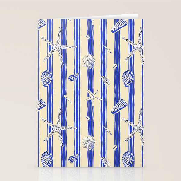 Vintage marine sea shell summer art pattern Stationery Card Gallery Image 1