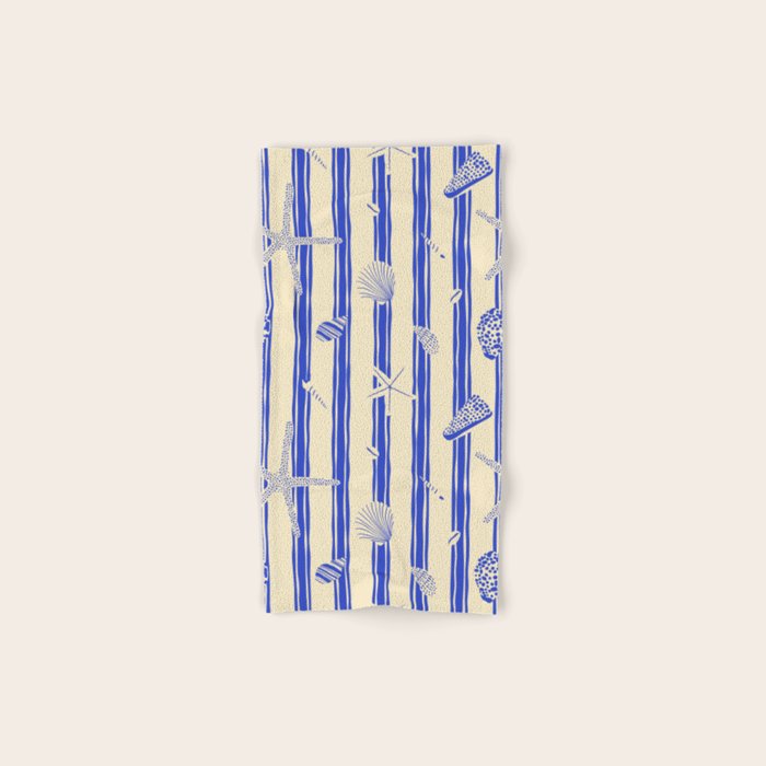 Vintage marine sea shell summer art pattern Bath Towel Gallery Image 1