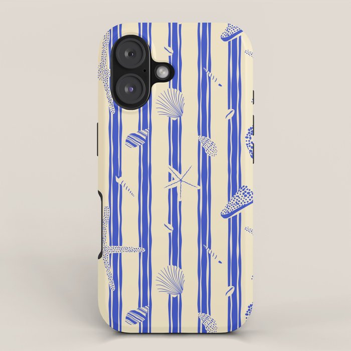 Vintage marine sea shell summer art pattern iPhone Case Gallery Image 1