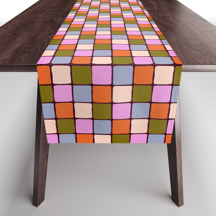 1970s Disco Dancefloor Checkerboard Pattern Table Runner Gallery Image 1