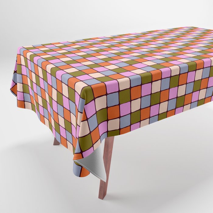 1970s Disco Dancefloor Checkerboard Pattern Tablecloth Gallery Image 1