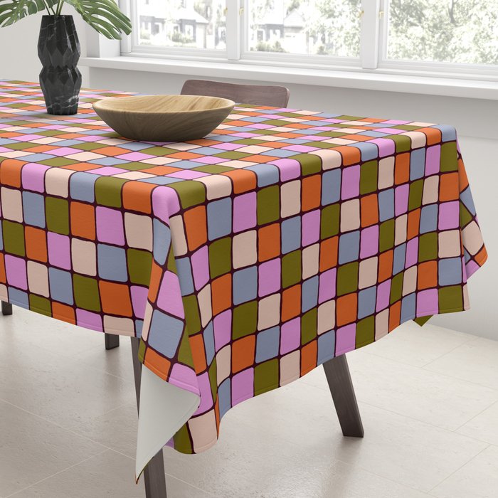 1970s Disco Dancefloor Checkerboard Pattern Tablecloth Gallery Image 3