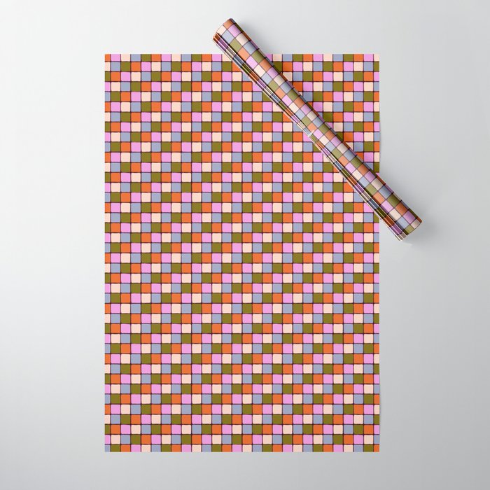 1970s Disco Dancefloor Checkerboard Pattern Wrapping Paper Gallery Image 1